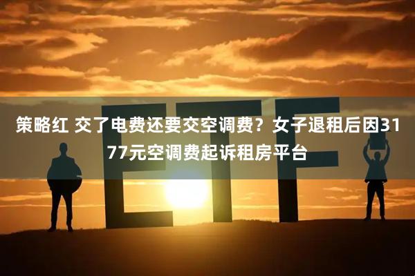 策略红 交了电费还要交空调费？女子退租后因3177元空调费起诉租房平台