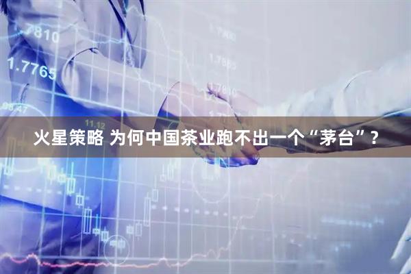 火星策略 为何中国茶业跑不出一个“茅台”？