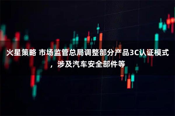 火星策略 市场监管总局调整部分产品3C认证模式，涉及汽车安全部件等