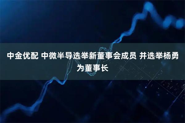 中金优配 中微半导选举新董事会成员 并选举杨勇为董事长